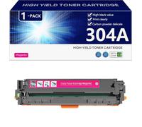 304A CC530A CC531A CC532A CC533A Cartuchos de Tóner Compatibles con Chip para HP Color LaserJet CP2020 2024 2025 2026 2027 2024n 2024dn 2025n Impresoras, Alto Rendimiento 3500 Páginas,Magenta-1 Pack