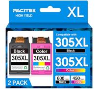 305 305XL Compatible para Tinta HP 305 XL Multipack para HP DeskJet 2820e 2822e 2723e 2722e 2722 Envy 6030e 6022 6020e 6020 Envy Plus 6430e 6430 6432e 6432 305XL Negro y Color (2-Pack)