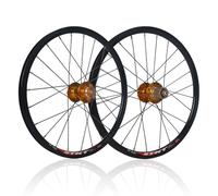305/349/406/451 Rueda Delantera/Trasera para Bicicleta Plegable Freno De Disco 16/20'' Juego De Ruedas BMX Liberación Rápida 100/135mm Bujes 24H para 8-11 Velocidades(349 Gold)