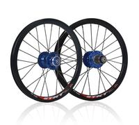 305/349/406/451 Rueda Delantera/Trasera para Bicicleta Plegable Freno De Disco 16/20'' Juego De Ruedas BMX Liberación Rápida 100/135mm Bujes 24H para 8-11 Velocidades(451 Blue)