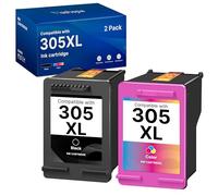 305 XL 305XL de tinta para cartuchos HP 305 XL negro y color para Envy 6020e 6420e 6032 6000 6020 6430e DeskJet 2720 2720e 2700 2710 DeskJet Plus 4120e 4130e (2-Pack)