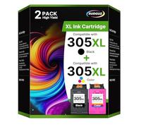 305 XL Cartuchos de Impresora compatibles con HP 305 305XL 305 XL Multipack para HP Deskjet 2700 Cartuchos 4220e 2720e 2710e 2710 2720 2722 4100 4110 4120 Envy 6020e 6032e 6032 (2 Paquetes)