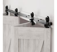 305cm/10FT Herrajes Puertas Correderas Plegable Rieles Kit Puerta Corredera Negro para 4 Puerta Corredera Madera 75cm Ancho T Ruedas