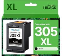 305XL Cartuchos de impresora Negro Compatible para HP 305 Negro con Deskjet 2820e Cartuchos 2700 2710 2720e 2724 4120 4120e 4110 4110e Envy 6000 6020e 6032 6032e 6400 6422 0 642 0e 6432 (1 paquete)