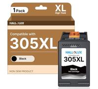 305XL Cartuchos de impresora Negro Compatible para HP 305 Negro con Deskjet 2820e Cartuchos 2700 2710 2720e 2724 4120 4120e 4110 4110e Envy 6000 6020e 6032 6032e 6400 6422 0 642 0e 6432 (1 paquete)