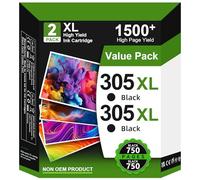 305XL Negro Cartuchos de Tinta Compatible con Tinta HP 305XL, 305 XL para Cartuchos HP 305 para Deskjet 2820e 2700e 2810e 2720e 2710e Plus 4100e 4200 4220e Envy 6000 6010e 6020e 6030e Pro 6420e 6430e