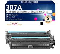 307A Cartucho de Tóner Compatible para HP Color LaserJet CP5225 CP5225n CP5225dn Impresoras, Alto Rendimiento 7300 Páginas, Impresión Nítida,Black-2 Pack