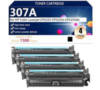 307A Cartucho de Tóner Compatible para HP Color LaserJet CP5225 CP5225n CP5225dn Impresoras, Alto Rendimiento 7300 Páginas, Impresión Nítida,Black-4 Pack