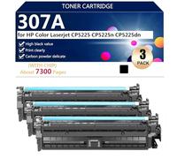 307A Cartucho de Tóner Compatible para HP Color LaserJet CP5225 CP5225n CP5225dn Impresoras, Alto Rendimiento 7300 Páginas, Impresión Nítida,Black-3 Pack