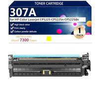 307A CE740A CE741A CE742A CE743A Cartucho de Tóner de Repuesto con Chip para HP Color LaserJet CP5225 CP5225n CP5225dn Impresoras, 7300 Páginas,Yellow-1 Pack