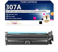 307A CE740A CE741A CE742A CE743A Cartucho de Tóner de Repuesto con Chip para HP Color LaserJet CP5225 CP5225n CP5225dn Impresoras, 7300 Páginas,Black-1 Pack