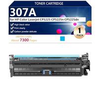 307A CE740A CE741A CE742A CE743A Cartucho de Tóner de Repuesto con Chip para HP Color LaserJet CP5225 CP5225n CP5225dn Impresoras, 7300 Páginas,Cyan-1 Pack