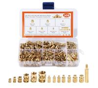 308 Piezas Insertos Roscados de Latón, M2 M2.5 M3 M4 M5 M6 Tuercas Moleteadas para Piezas de Plástico y Proyectos de Impresión 3D con Caja Organizadora