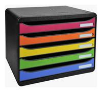 Fichero cajones sobremesa exacompta big-box plus iderama arlequin 5 cajones apaisado multicolores