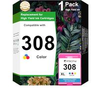 308XL 308 - Cartucho de tinta de color para HP Envy 6110e 6120e 6122e 6130 6132e 6532e (1 color)