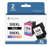 308XL - Cartuchos de tinta para HP Envy 6110e 6120e 6122e 6130 6132e 6532e (1 color negro)