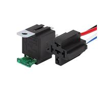 30A Automotive Fused Relay with Iron Back Socket 24V 5 Pin Normally Open Copper Coil Silver Alloy Retardant Shell Industrial Electrical Relays
