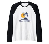 30A Florida Florida Beach City Town Walton Souvenir Camiseta Manga Raglan
