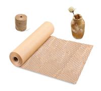 30cm×10m Panal Plástico Burbujas Embalaje, Papel Kraft Rollo para Mover y Embalaje, Regalo Frágil Plástico de Burbujas Sustituto y Plástico de Burbujas Biodegradable (Marrón)