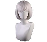 30cm Azur Lane Cosplay Wig Kaga Women Hair Synthetic Silver Grey Short Bob Wigs Costume Lane Kaga Hairpiece