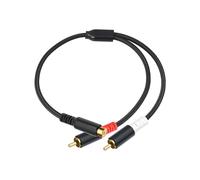 30cm Gold Plated RCA Audio Cable 1-to-2 Jack Y Splitter Adapter Extension Cord for Subwoofer Amplifier Speaker