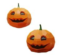 30cm Halloween Pumpkin Paper Model Wall Decoration 3D Low Poly Desk Ornament Hand Made Halloween Paper Craft Hallway Decor