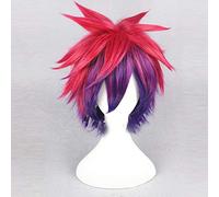 30cm multicolor corto esponjoso en capas No Game No Life Sora peluca sintética Cosplay disfraz peluca fibra resistente al calor