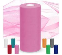 30cm x 92M Rollos de Tul,Decoracion Boda Tul Para DIY Hecho a mano Pom Pom Artesanía Lazo Fiesta Decoración Regalos (rosa)