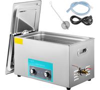 30L Ultrasonic Cleaner with Heater Timer 40KHz Water Drain Stainless Steel