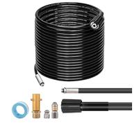 30M Desatascador Tuberias Adecuado Para Kärcher Hidrolimpiadora,Compatible con Limpiadores de alta Presión Kärcher K2 K3 K4 K5 K6 K7,180Bar 60C°,con Boquillas Rígidas + Giratorias,M22 adaptador