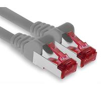 30m - gris - 1 pieza - CAT.6 Ethernet LAN cable de red 1000 Mbit/s Patchkabel CAT.6 S-FTP PIMF compatible con CAT5 CAT6a CAT7 CAT8