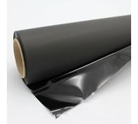 30m Rollo de Celofán Negro con una Cara Brillo y la Otra Mate 70cm para Envolver Regalos, Cestas y Decoración de Flores, Papel Celofan (Negro)