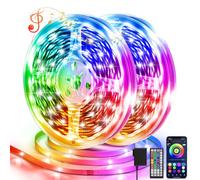 30M Tira de luces LED RGB para dormitorio, multicolor, controlada por aplicación Bluetooth, regulable, elegante, con sincronización musical para decorar bares, fiestas, cocinas y salas de juegos.