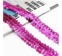 30mm Sequin Lace Trim Elastic Band Ribbon Stretch Fabric For Dress Curtain Clothes DIY Latin Sewing Accessories(RoseRed,30mm-15Meters)