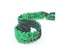 30mm Sequin Lace Trim Elastic Band Ribbon Stretch Fabric For Dress Curtain Clothes DIY Latin Sewing Accessories(Green,30mm-10Meters)