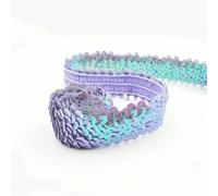 30mm Sequin Lace Trim Elastic Band Ribbon Stretch Fabric For Dress Curtain Clothes DIY Latin Sewing Accessories(LightPurple,30mm-20Meters)