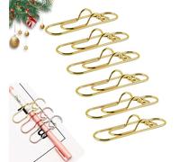 30PCS 3 Colors Heart Pen Clip Metal Pencil Clips Multifunctional Rose Gold Silver Carbon Steel Paperclip, Paperclip Pens Holder, Heart Shaped Metal Pens Clip for Students, and Teachers (Yellow-6pcs)