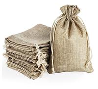 30PCS Bolsas de Lino Bolsitas de Tela con Cordón, Bolsas Yute para Joyas, Bolsa de Arpillera Natural con Cordón para Regalo, Boda, Calendario de Adviento, Fiesta, Especias, Yute, Regalo 13 x 18cm