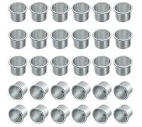 30pcs Candelabro de Metal pequeño, candelabro de Metal para decoración de Mesa, Velas de Aluminio Inserto de candelabro, Soporte para Velas Planas para Hacer Velas de Bricolaje