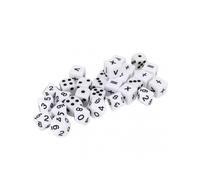 30Pcs Dice Set Black Letter Plastic Easy Read Teaching Dice Set for Game Math Learn