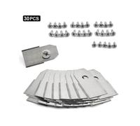 30Pcs for Husqvarna Lawn Mower Stainless Steel Replacement Cutting Blades, 35x18mm - Silver