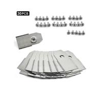 30Pcs for Husqvarna Lawn Mower Stainless Steel Replacement Cutting Blades, 35x18mm - Silver