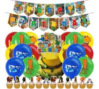 30Pcs Italian Brain Decoración de Cumpleaños Globos de Fiesta PyrrlicToy Fiesta Temática de Animales Decoración de Fiesta de Dibujos Animados Pancartas Globos Decoración de Pasteles Cupcake Toppers