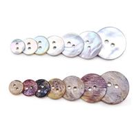 30pcs/lot Natural Shell Sewing Buttons Color Mother Of Pearl MOP Round Shell 2 Hole Button Garment Sewing Accessories DIY(12mm)