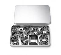 30pcs Moldes Para Galletas De Acero Inoxidable,mini Cortadores De Diferentes Formas Geométricas De Corazón,estrella,flor Para Pasta, Tarta,pastelería
