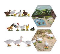 30pcs O Gauge Farm Animal 1:43 Escala Pintado Pollo Pato Ganso PVC Modelo Tren Diseño AN4304-30-AMUS