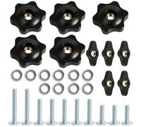 30pcs Pernos T Y Perillas Kit, Accesorios Ranura En T 1/4"-20 | Incluye arandelas y pernos de 1", 1-1/2", 2". Ideal para plantillas de carpintería, mesas de fresadora y taladros de columna