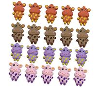 30pcs Shoe Hat Brooch Jewelry Ox Charms Toy Model 2021 Chinese Flatback Ornament Circle Beads Headdress Decor Material Wildlife Figurines Nail Art Accessories Plastic