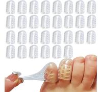 30Pcs Silicone Anti-Friction Toe Protector, Clear Breathable Silicone Toe Caps Toe Sleeve Protectors,Gel Toe Protectors for Ingrown Toenails, Blisters, Calluses, Toe Pads for Foot Pain Relief