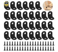 30Pcs Soporte de Esquina 90 Grados, Soporte de Esquina 20 * 20MM, Sujetador de Esquina de Acero Inoxidable en Forma de L, Soporte de Ángulo Recto con Tornillos para Silla Mesa Estantes Gabinete(Negro)